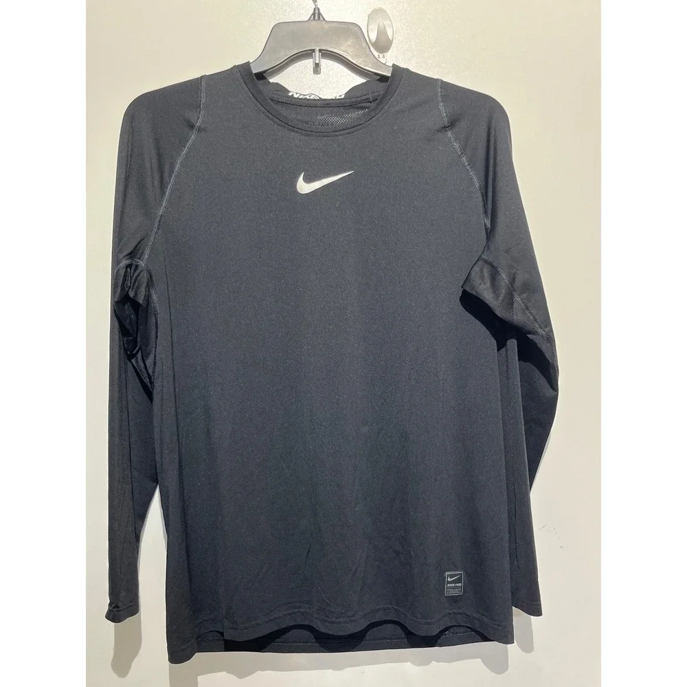 Nike Pro Dri-FIT Mens XL Black Long Sleeve Compression Training Shirt Base Layer